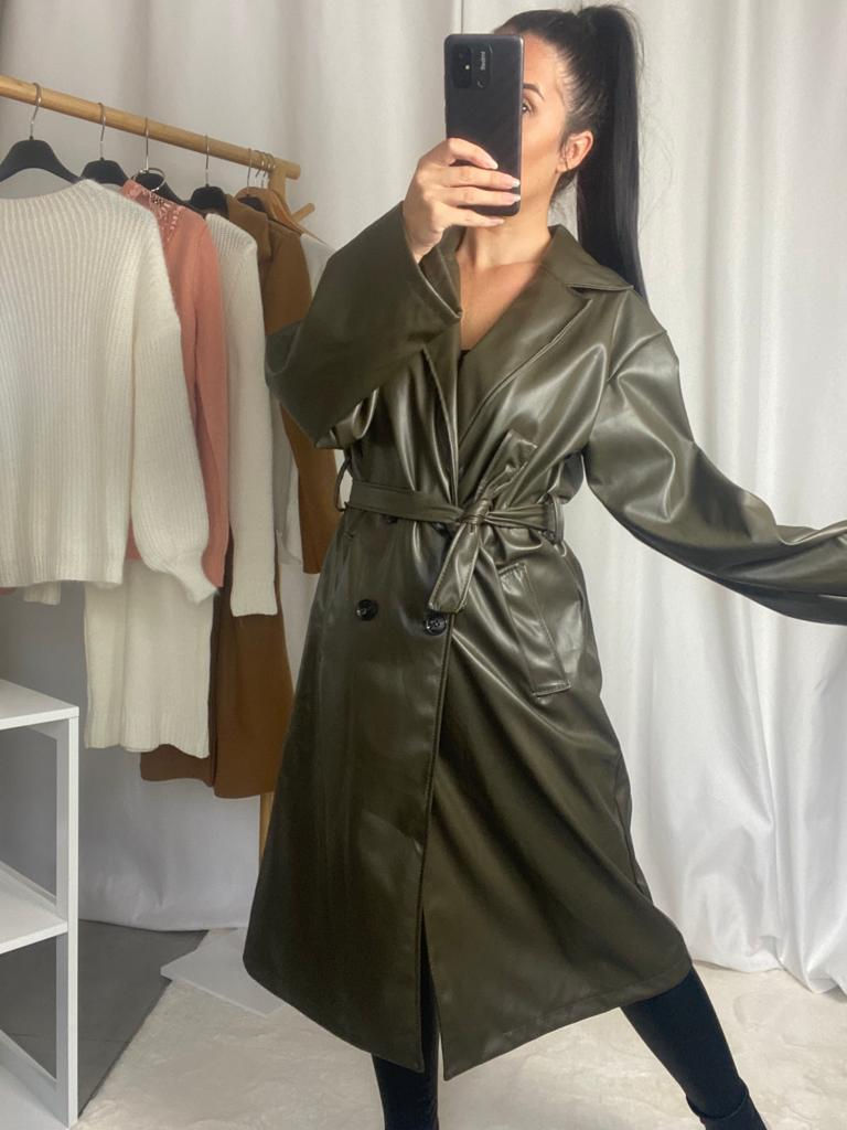 Miniature : Trench en Similicuir Kaki TU