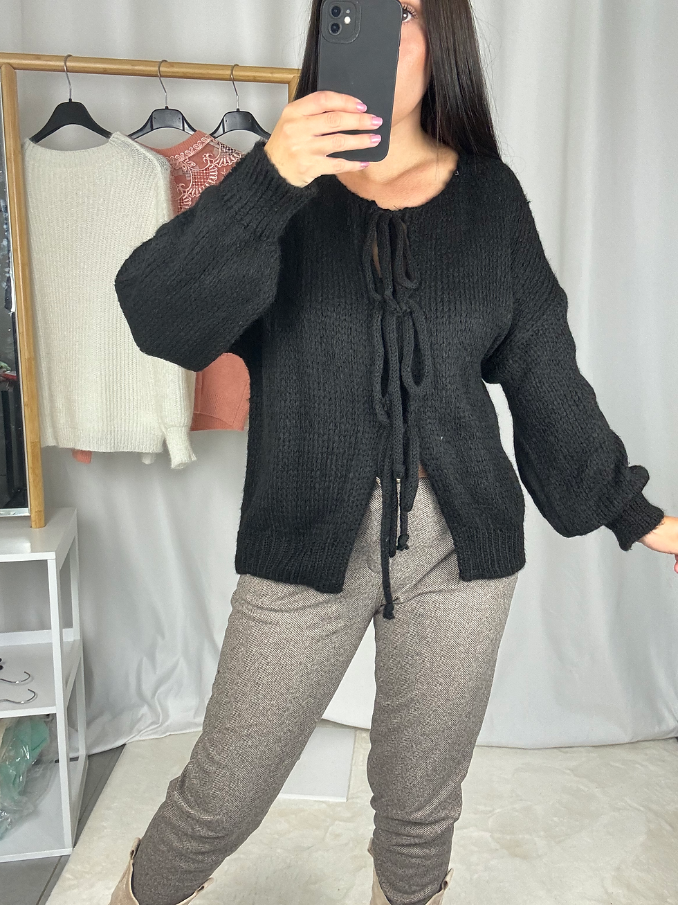 Miniature : Pull Gilet Noeuds Noir TU