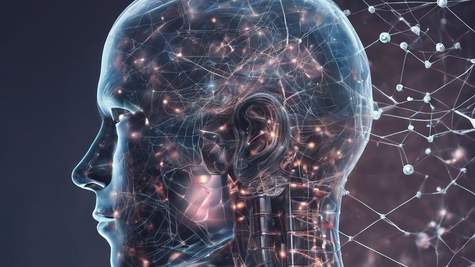 An illustration of an AI being used for biological research