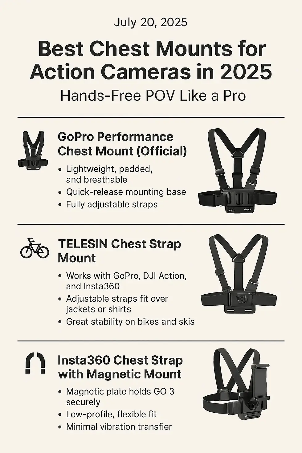 Best Chest Mounts for Action Cameras in 2025 – Hands-Free POV Like a Pro