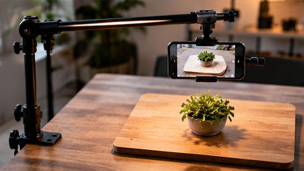 Overhead Phone Boom vs Camera Tripod for Flat-Lay Photography