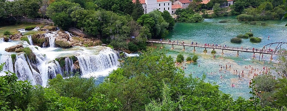 Skradinski Buk aerial view from trail