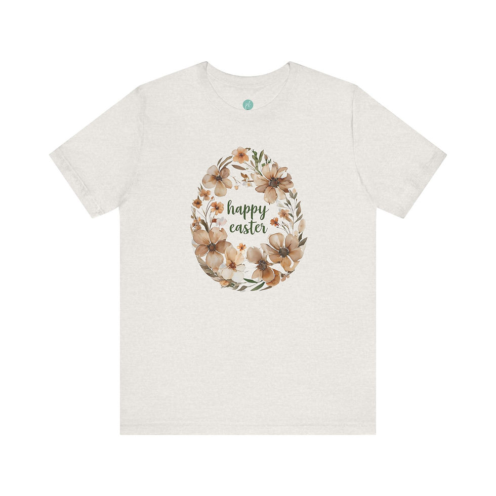 Tan floral Easter egg tee