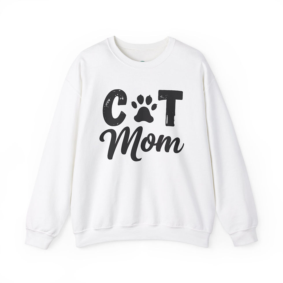 White cat mom sweatshirt 