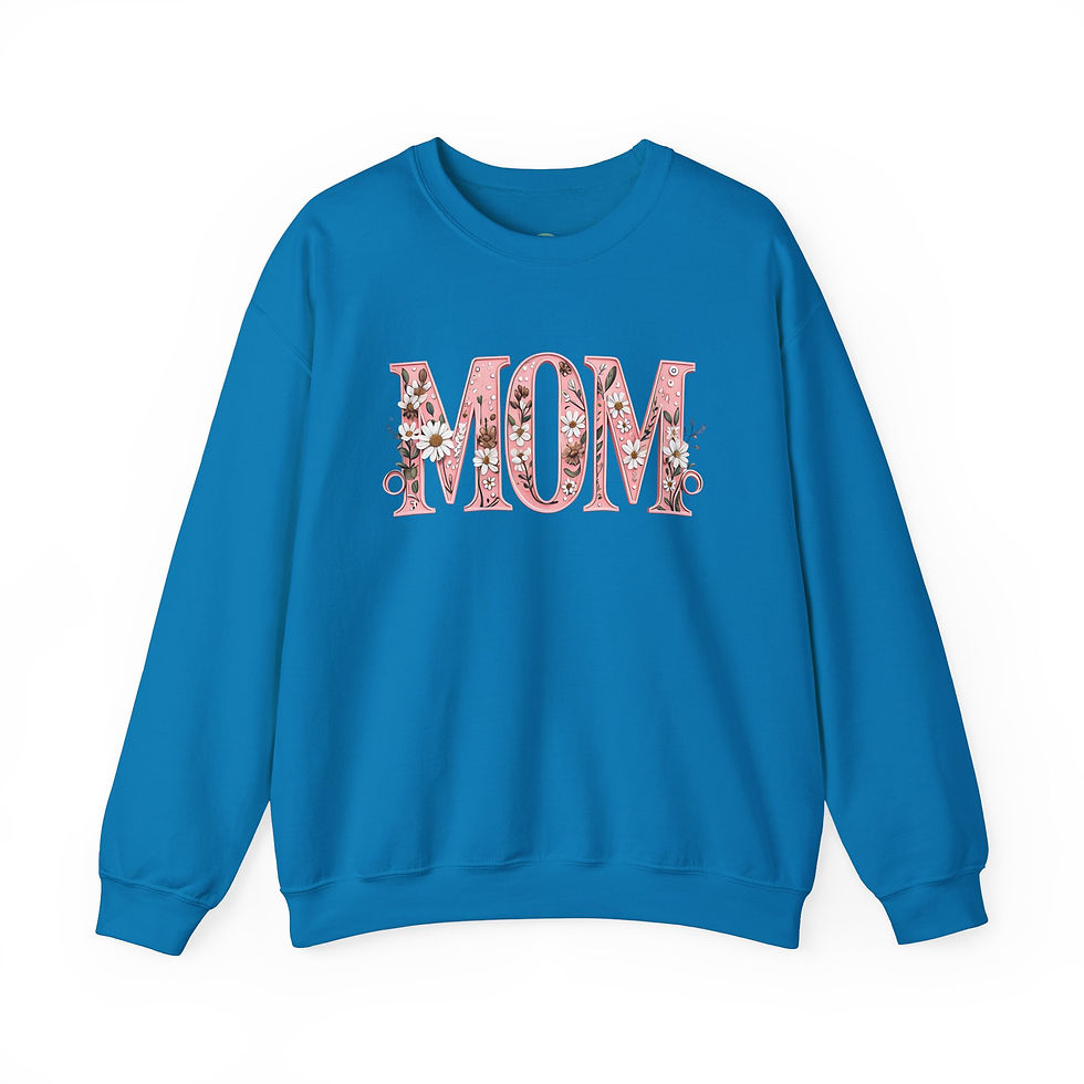 Blue floral mom sweatshirt