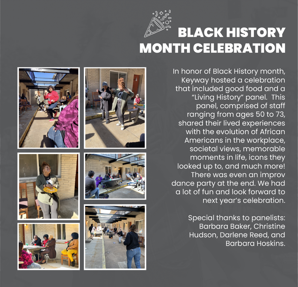 Employees at Keyway Center for Diversion and Reentry celebrating Black History Month.