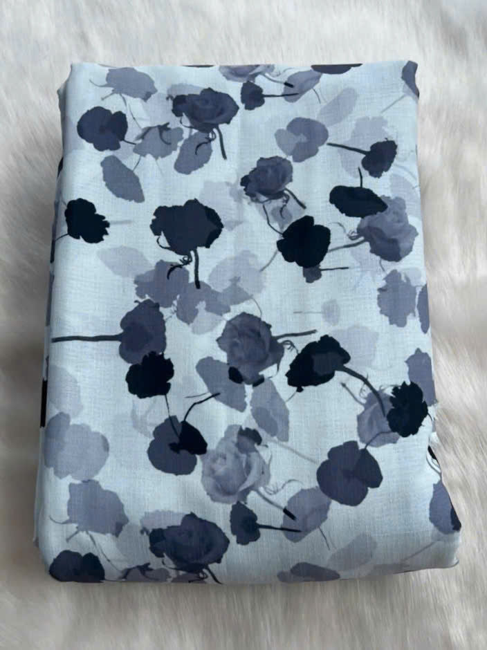 Thumbnail: Smoky Floral Scatter Silk-Viscose Blend