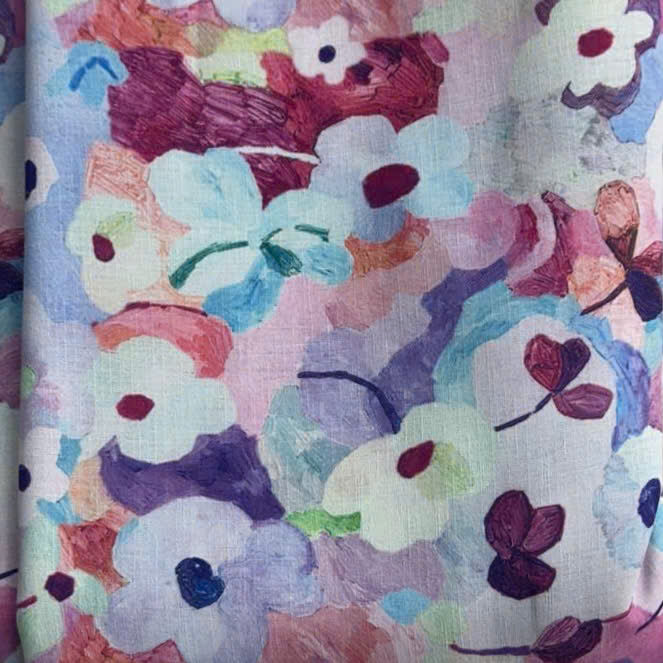 Pastel Posy Silk-Viscose Blend
