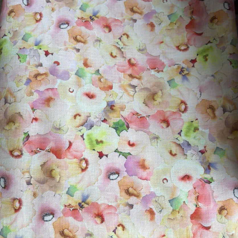 Floral Cascade Silk-Viscose Blend: Palette of Spring