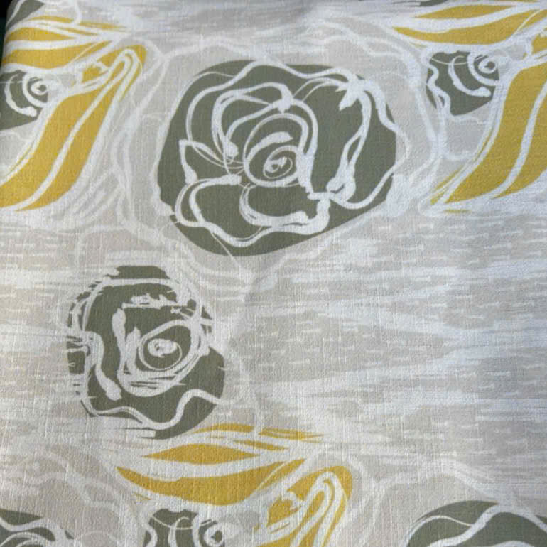 Bold Roses Silk-Viscose Blend: Sage Green