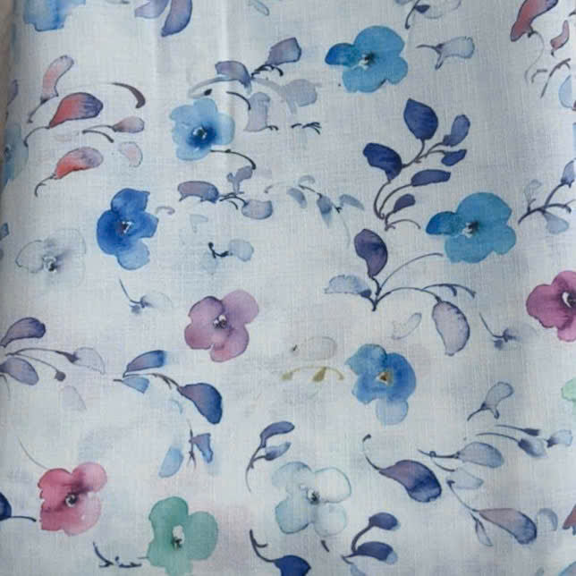 Petal Dance Silk-Viscose Blend: Sky Blue