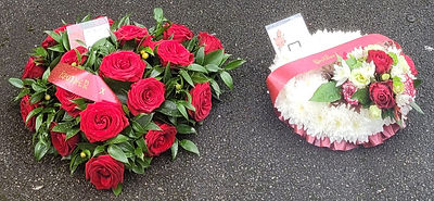 Red funeral tributes