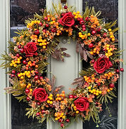 Autumn red wreath