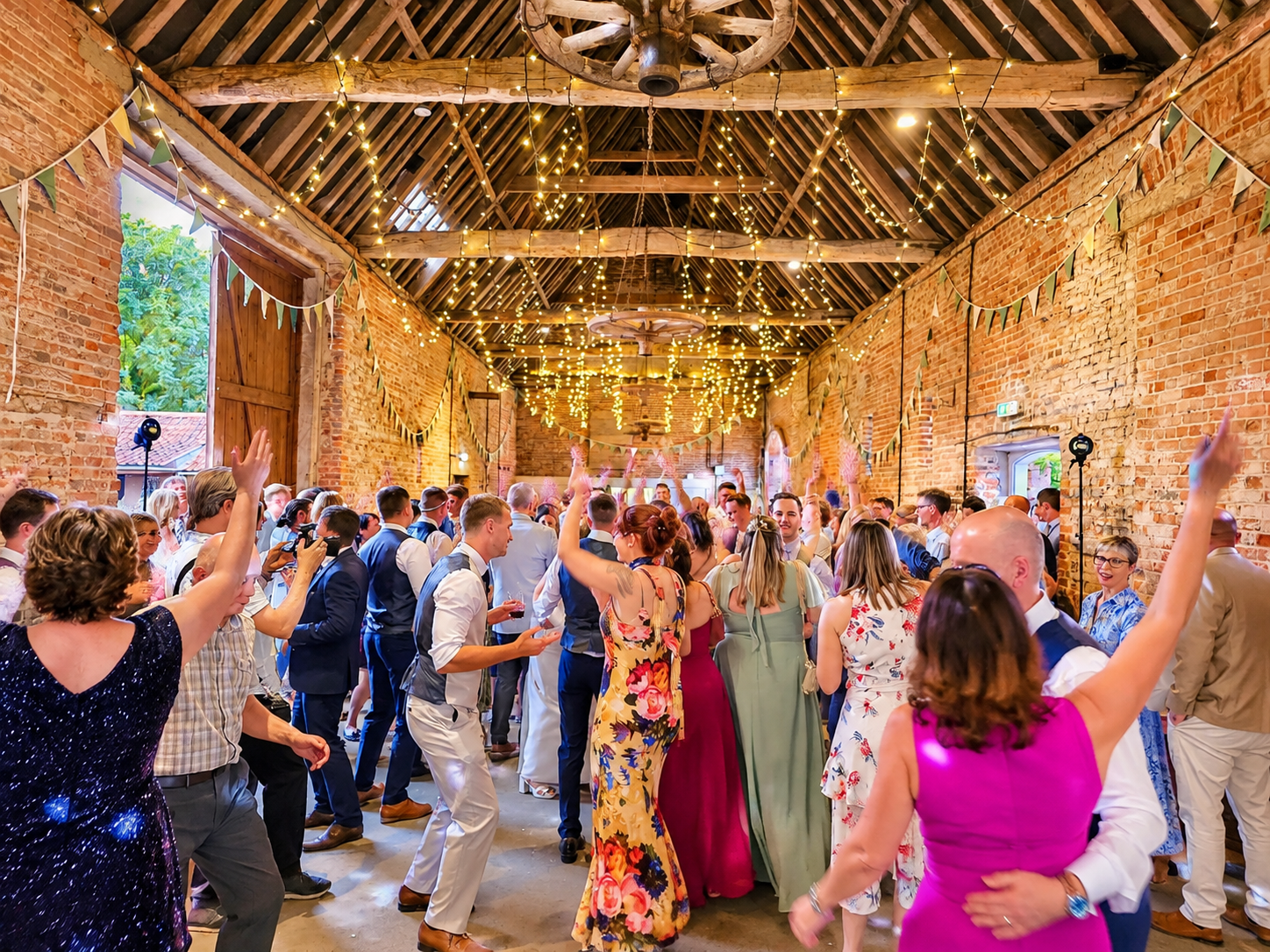 Couple dancing at an elegant wedding reception