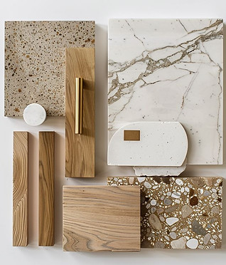 Luxurious materials mood board natural colors