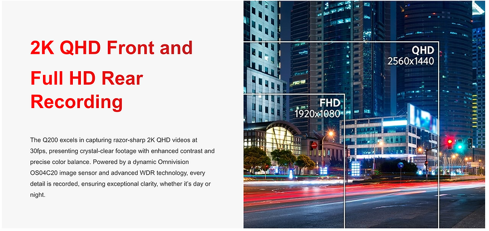 Thumbnail: Thinkware Q200 行車記錄儀 QHD+FHD (前後鏡) 32GB