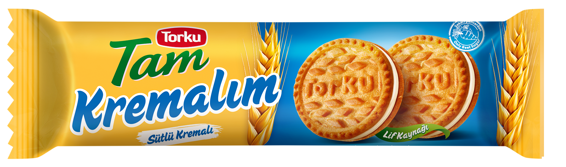 TORKU TAM KREMALIM WHEAT CREAM SANDWICH - Whole Wheat Biscuits with Milk Cream