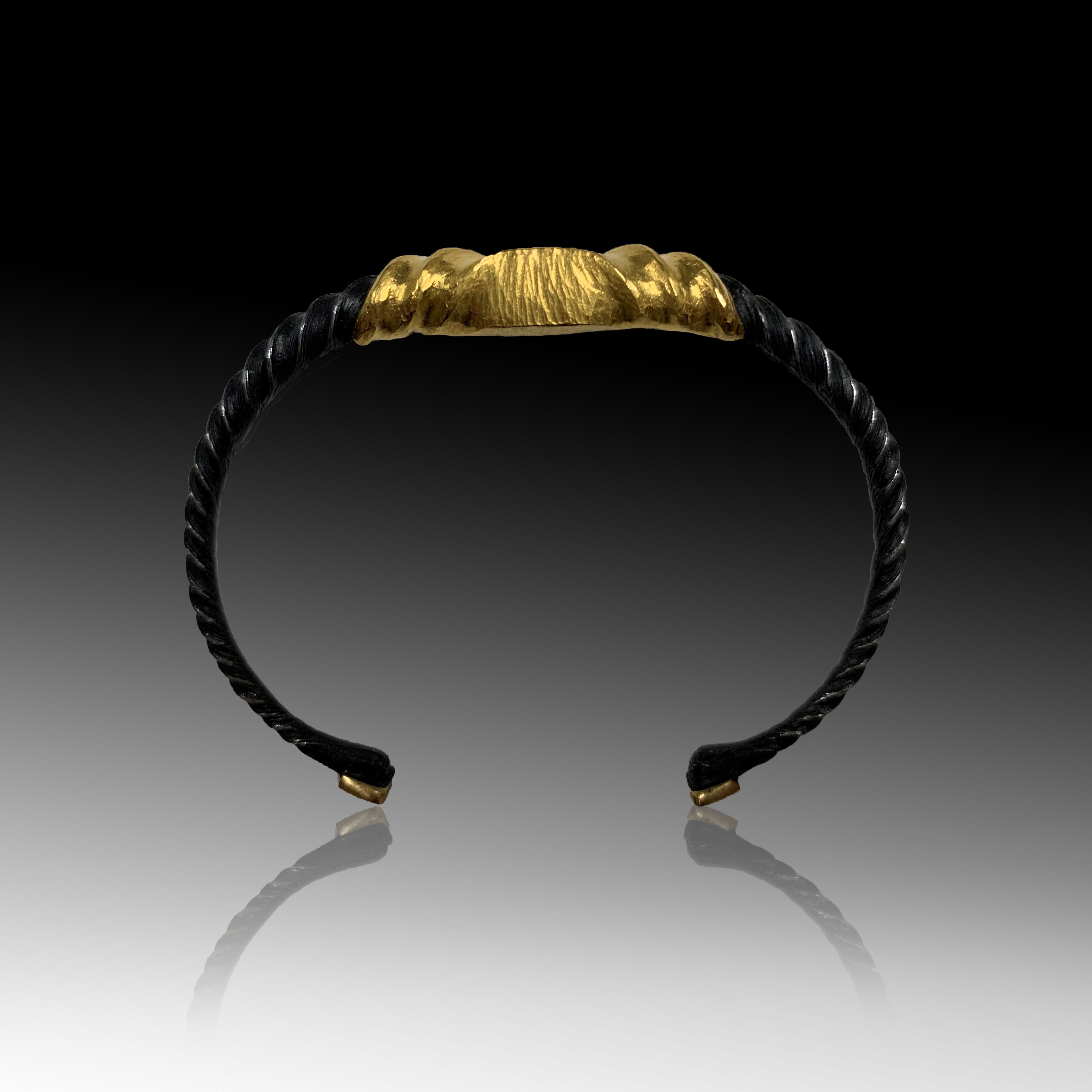 Damascene Steel 24K Wrapped Bracelet - Men's