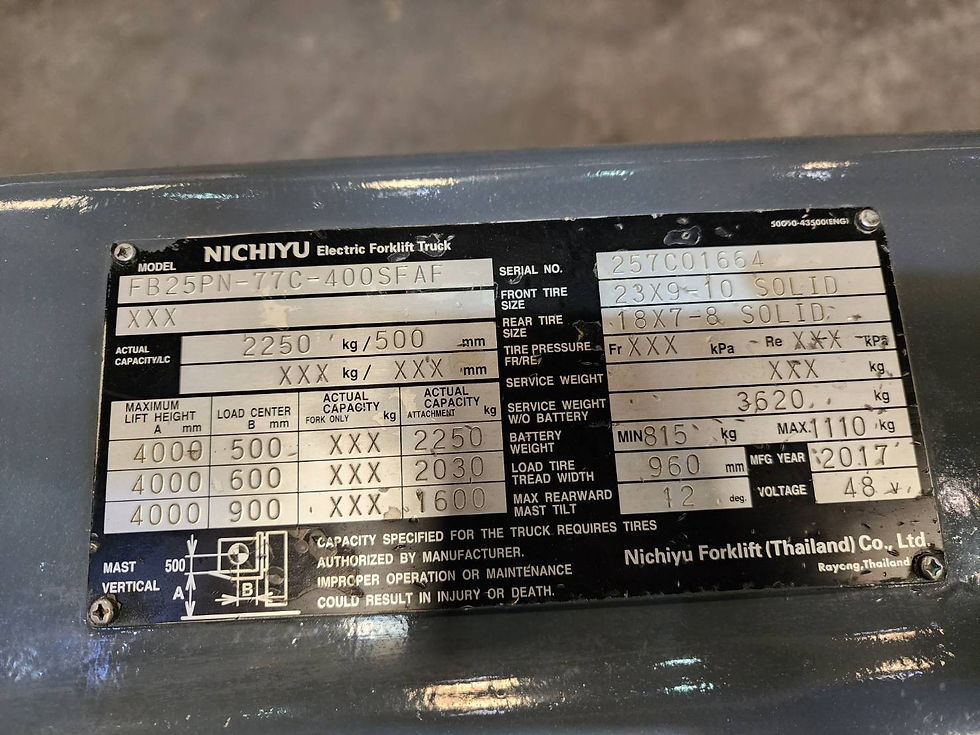 ภาพขนาดย่อ: NICHIYU ⚡️ไฟฟ้านั่งขับ⚡️ 👉ขนาด 2.5 ตัน