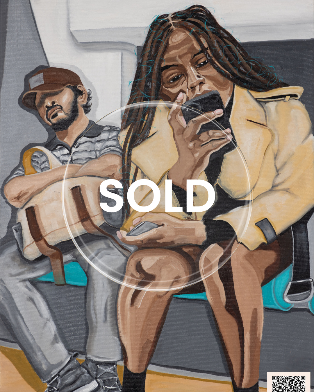 Familiar Strangers (Oil on Canvas) Original One of Piece