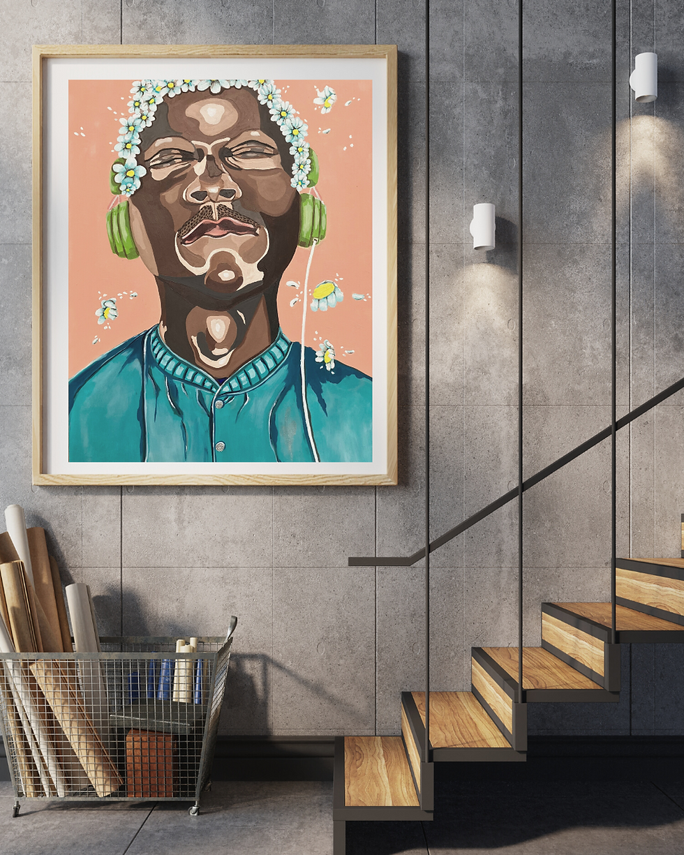 Thumbnail: Music II (Oil on Art Paper) Original One Off Piece