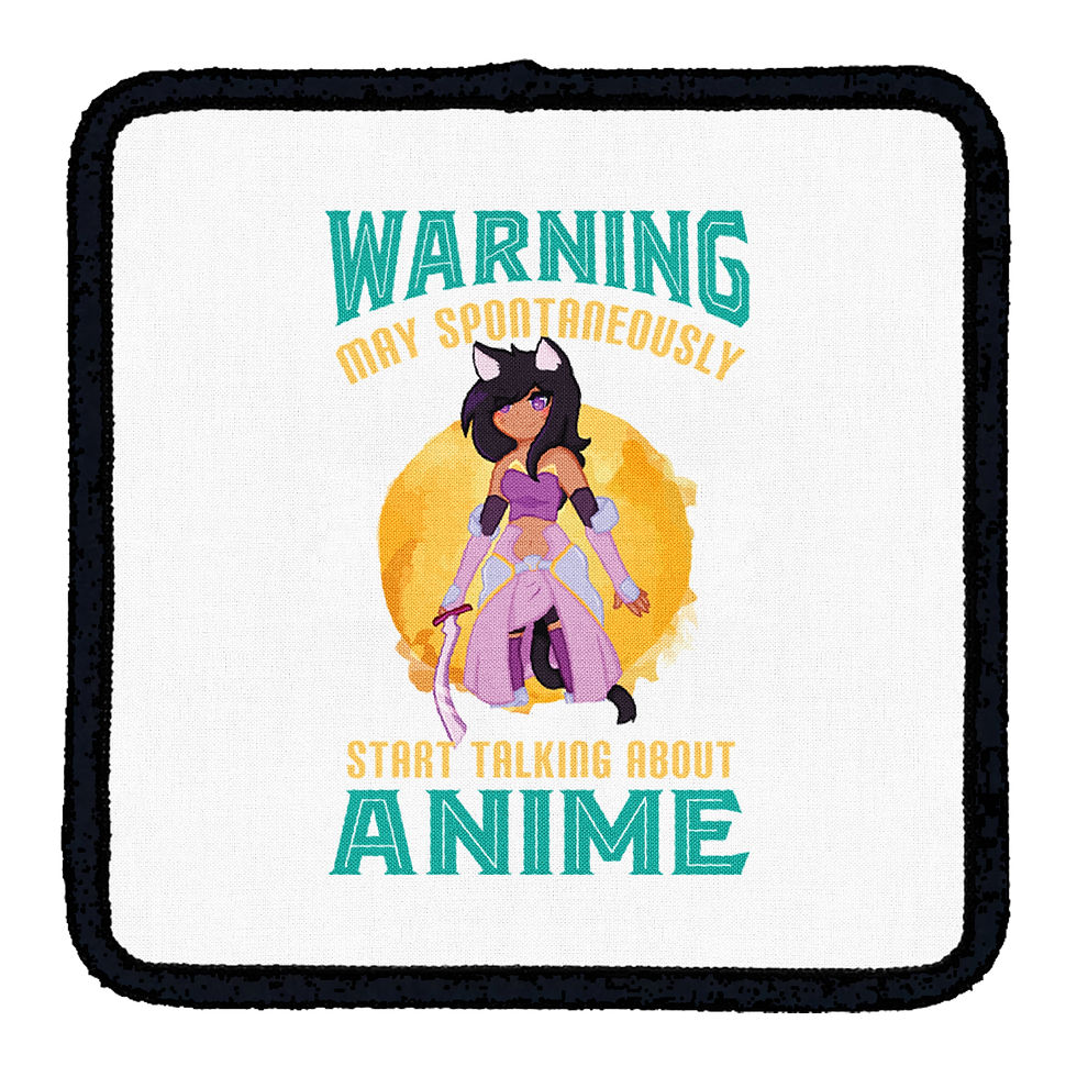 "Warning Anime Girl" Iron-On Patch - Sublimation Printed