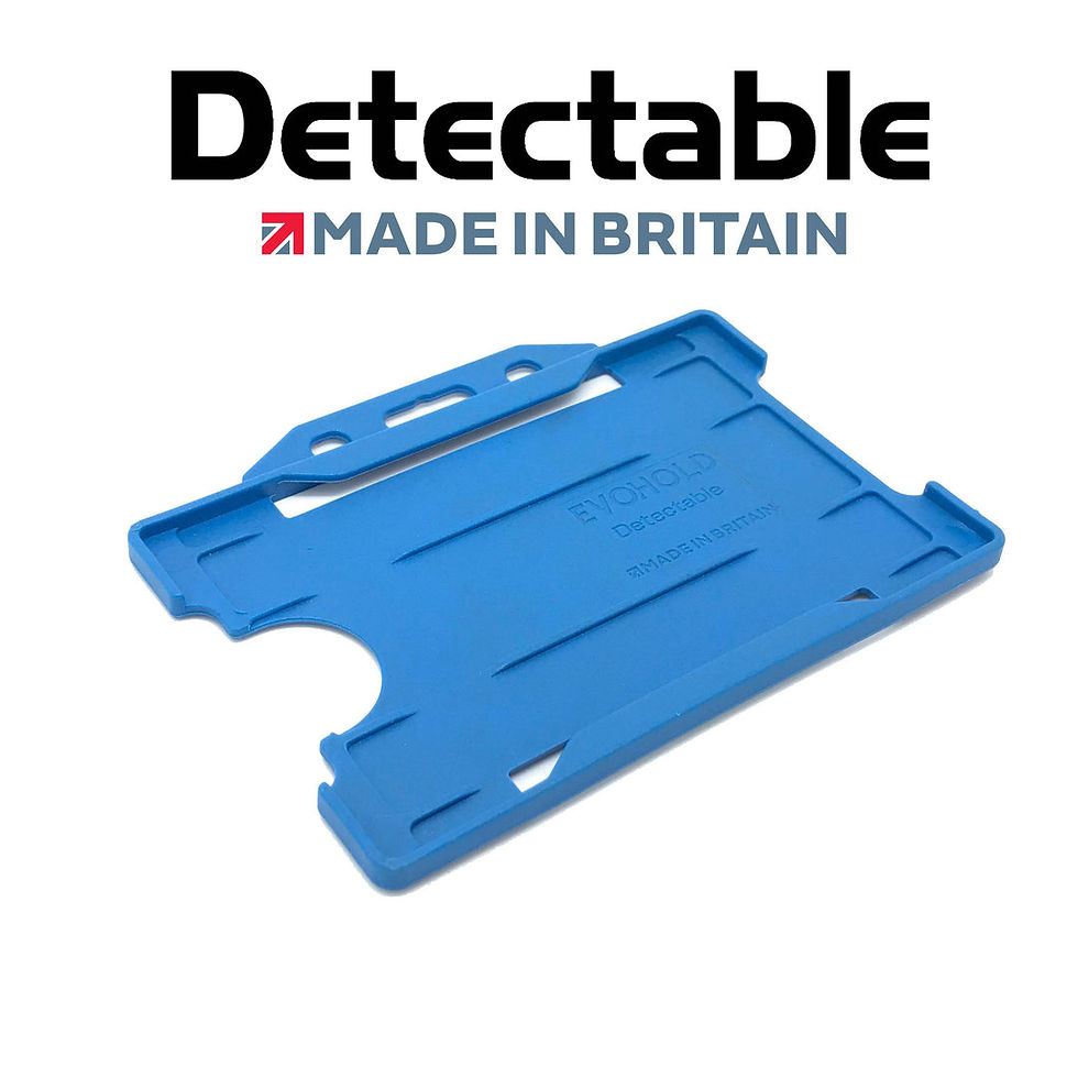 Detectable single-sided blue ID card holder - landscape
