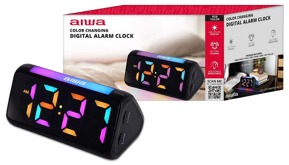 Thumbnail: AIWA WAC5-1002-BLK RGB Clock with USB Output