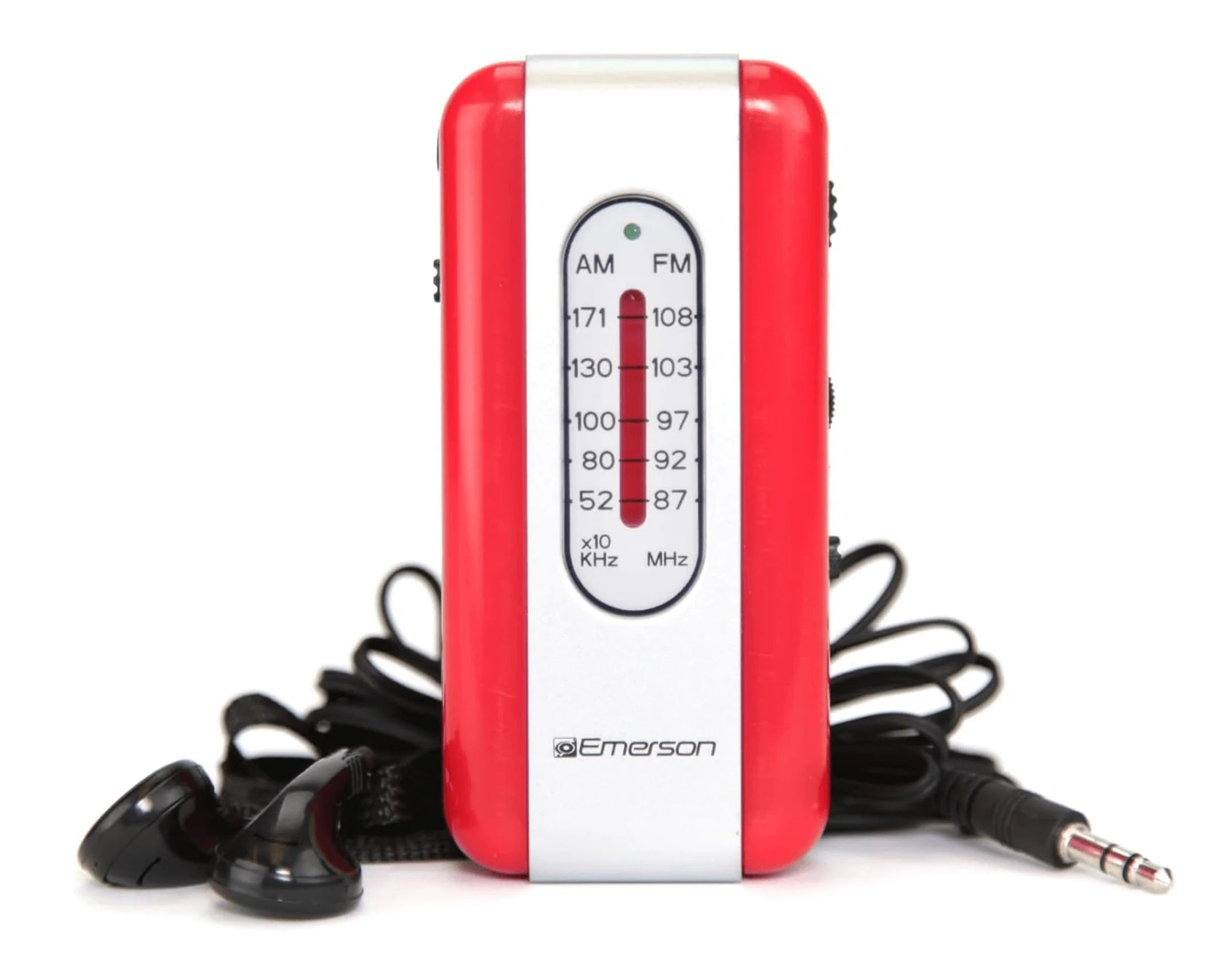 Emerson ER-7002-RD Portable AM/FM Radio with Earbuds,Red