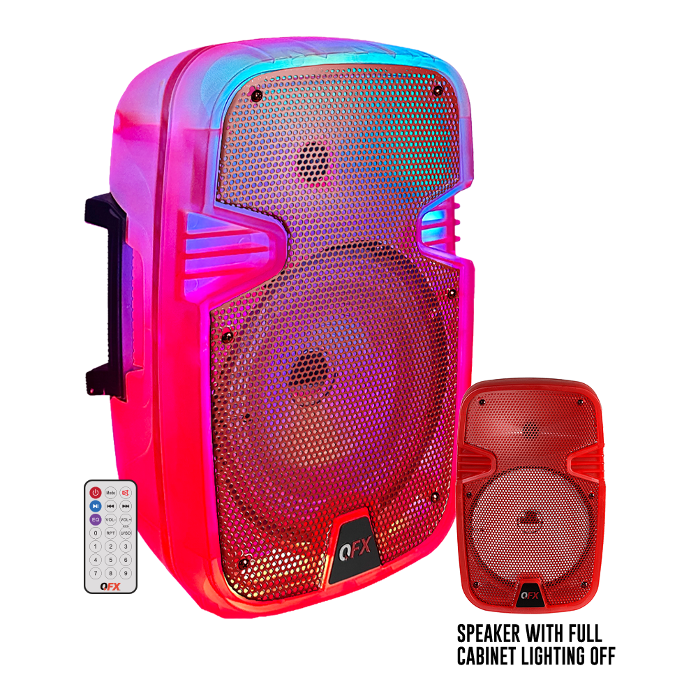 QFX TMS-801-RED Translucent Bluetooth Speaker
