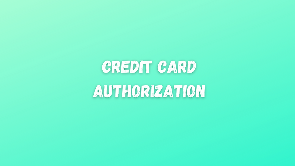 Credit Card Authorization Form