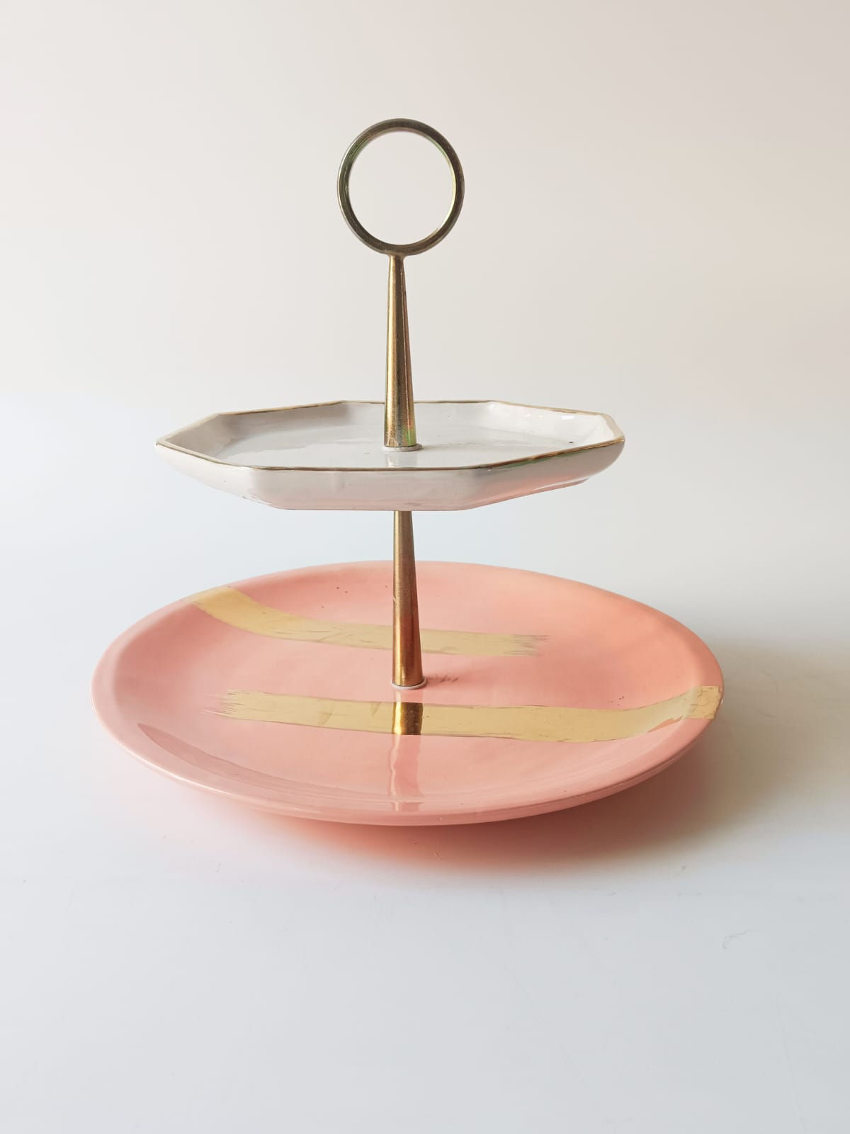 Two tier desert stand (peach)