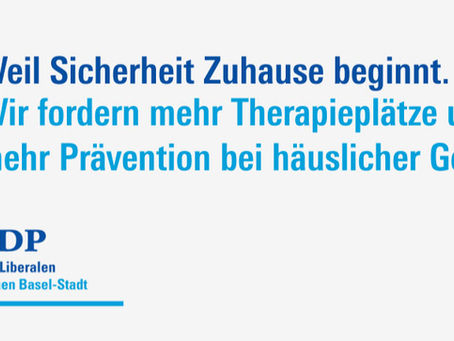 Medienmitteilung der FDP Frauen Basel-Stadt: Mehr Therapieplätze, mehr Prävention bei häuslicher Gewalt