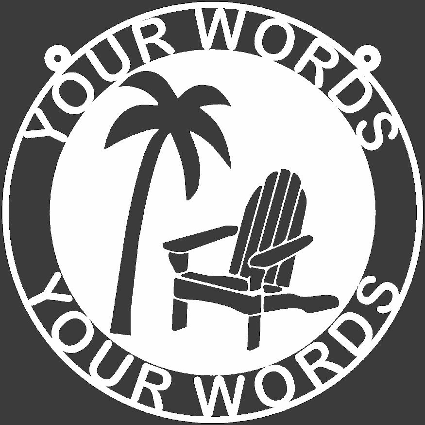 Palm Tree Chair Personalized Weatherproof Sign