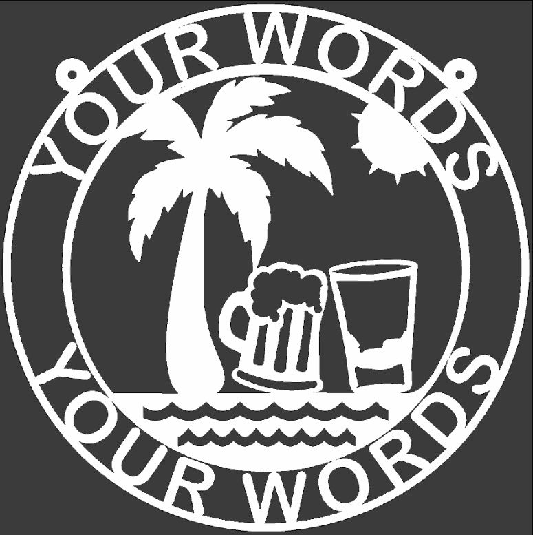 Palm Tree Drinks Personalized Weatherproof Sign