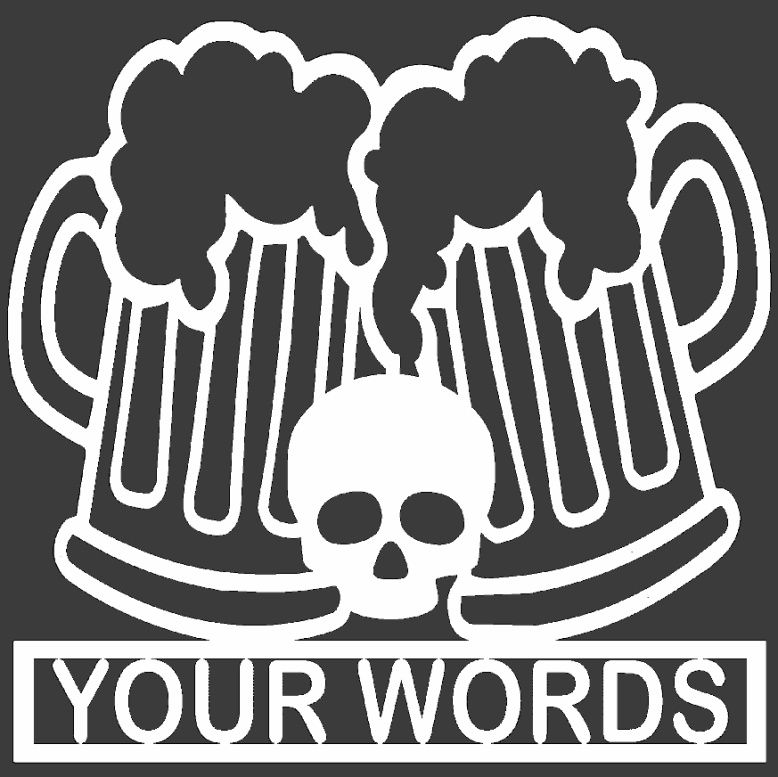 Beer Skull Personalized Weatherproof Sign