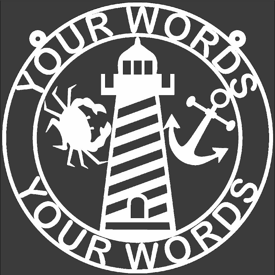 Crab Lighthouse Anchor Personalized Weatherproof Sign