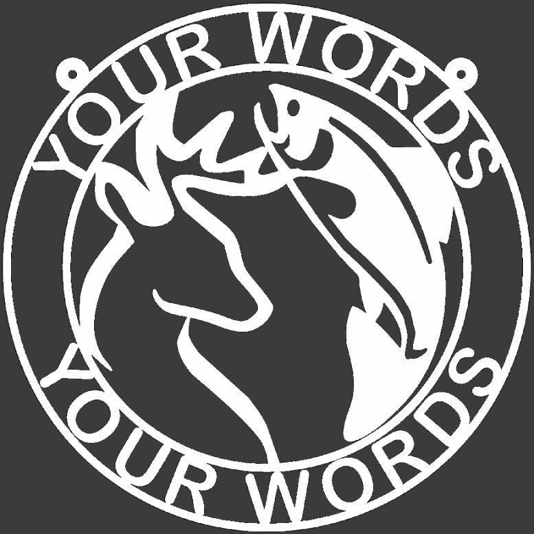 Deer & Fish Personalized Weatherproof Sign