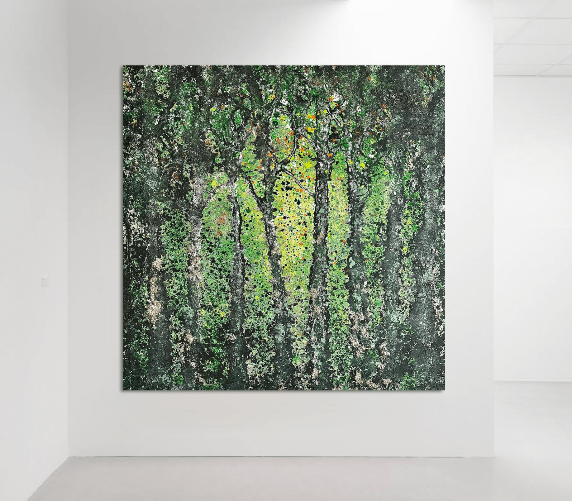 Série Arborescences Technique mixte, acrylique sur toile, cendres végétales