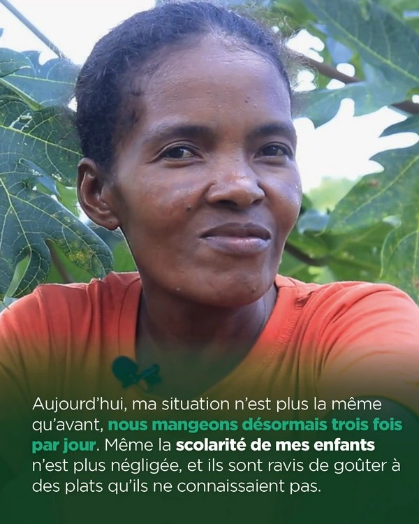 Aujourd'hui, ma situation n'est plus la même qu'avant. Nous mangeons désormais trois fois par jout !