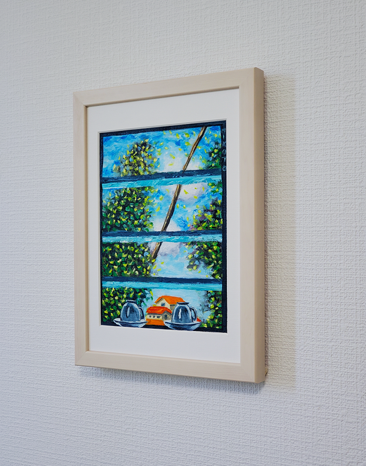画家 奥津香里命 mikoto 大阪 奈良 京都 油彩画 壁画 緑 休日 窓辺 景色 ティーカップ12.png
