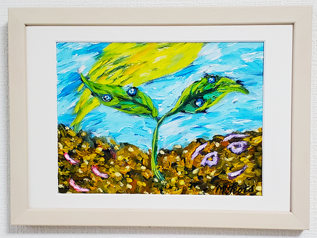 ☆新作完成!《 家庭菜園 》油彩画☆