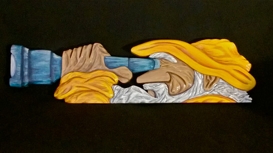 Seashore Carvings Old Salt in Yellow raingear 48x12x2.jpg