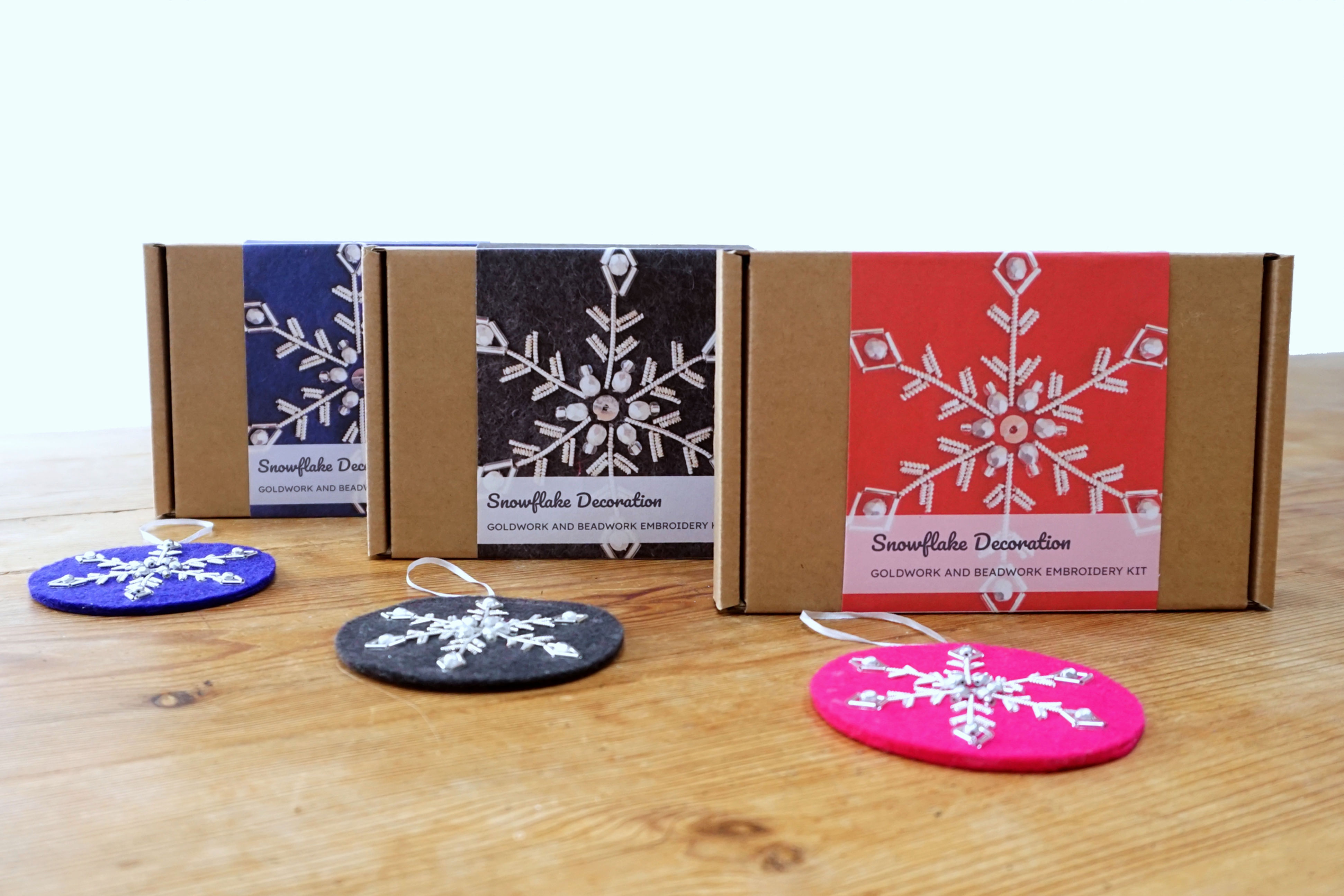 Snowflake Decoration Goldwork and Beadwork Embroidery Kit