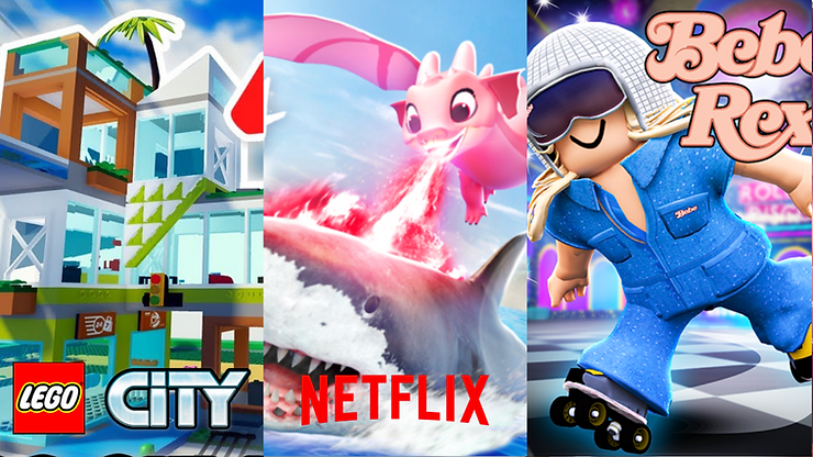 Collage of three Roblox game thumbnails