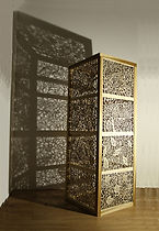 'Respect Me' Joey Richardson artist natural wood filigree 17 panel plinth contemporary sculpture craft interior design