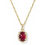 Thumbnail: Gold Tone Daphne Crystal Fame Necklace With Dark Burgundy Illusion