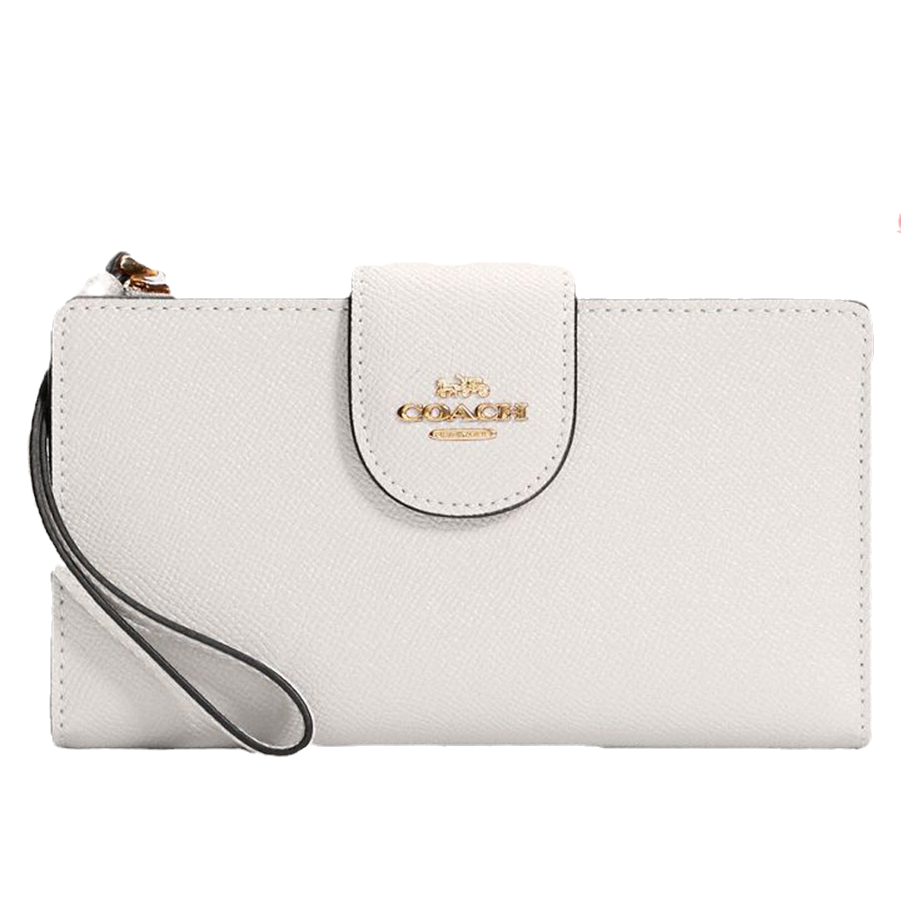 Coach Cross Grain Phone Wallet - Chalk