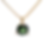 18ct Yellow Gold, Green Tourmaline & Diamond "Three Claw" Pendant - front view