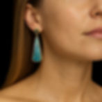 18ct Yellow Gold, Boulder Opal & Sapphire Drop Earrings - lifestyle